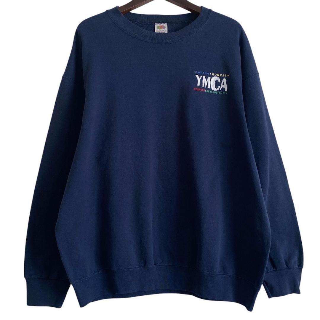 フルーツオブザルーム YMCA 刺繍 スウェット トレーナー XL ネイビー