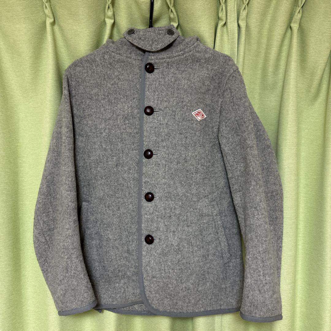 DANTON ウールコート　フード付き グレー