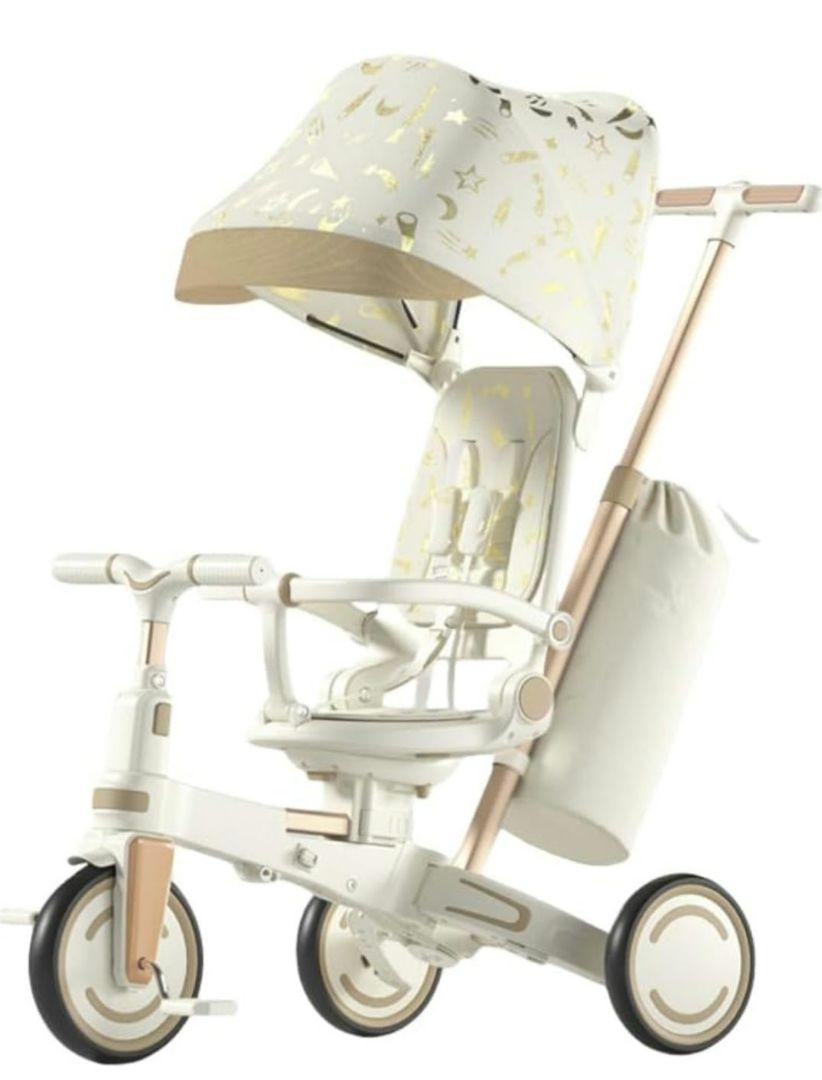 Apaeofl子供三輪車 ベビーカー 6in1 折りたたみ 手押し棒付き超軽量