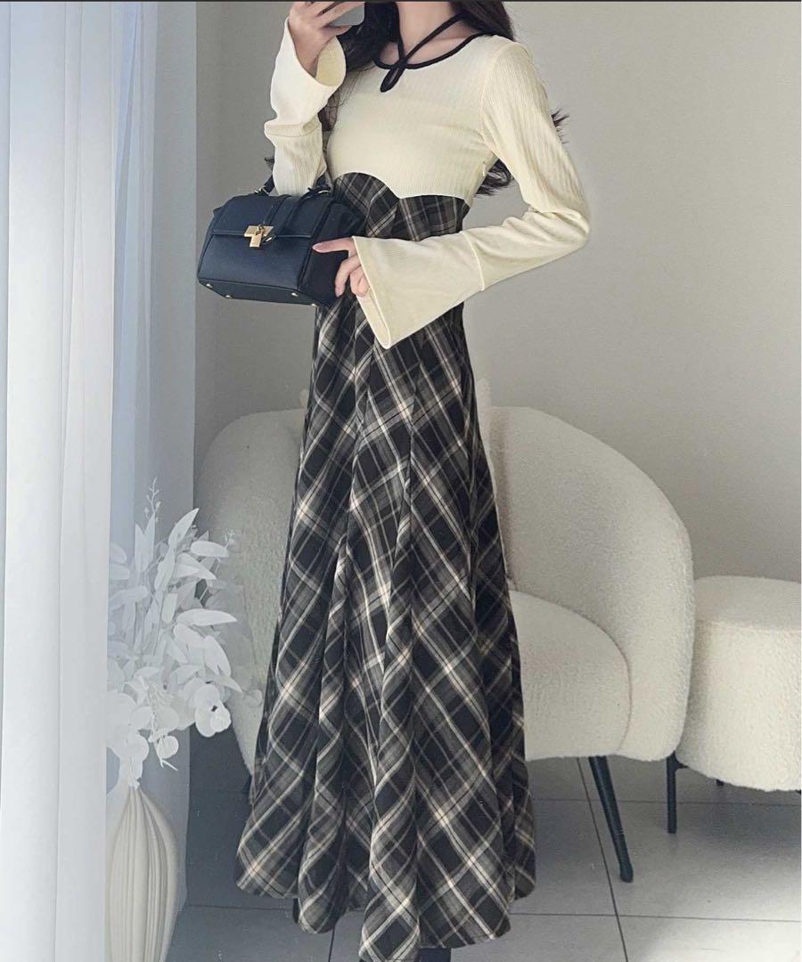 milly bilet パイピングカットソードッキングチェックワンピース 6,225円