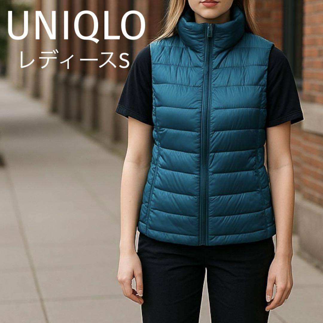 UNIQLO ダウンベスト Sサイズ ユニクロ ライトダウン ベスト Sサイズ 襟なし 紺色 - メルカリ