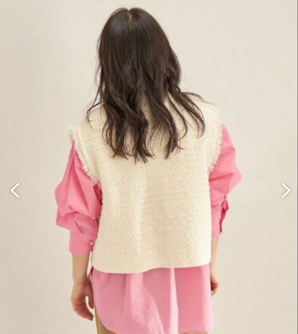 品質保証、最安値に挑戦！ SHIPS WOMEN 手洗い ニット ツイード クルーネック ベスト SIZE SHIPS for women