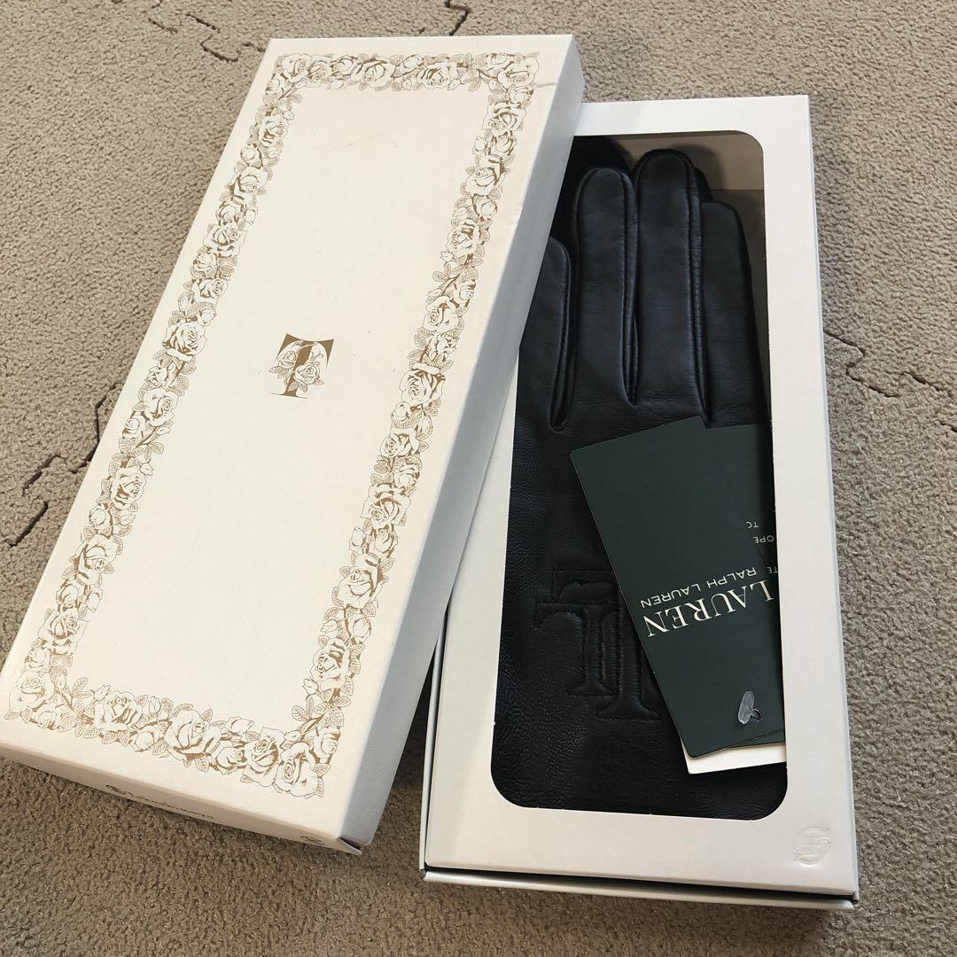 【ひほ】POLO RALPH LAUREN レザーグローブ　黒