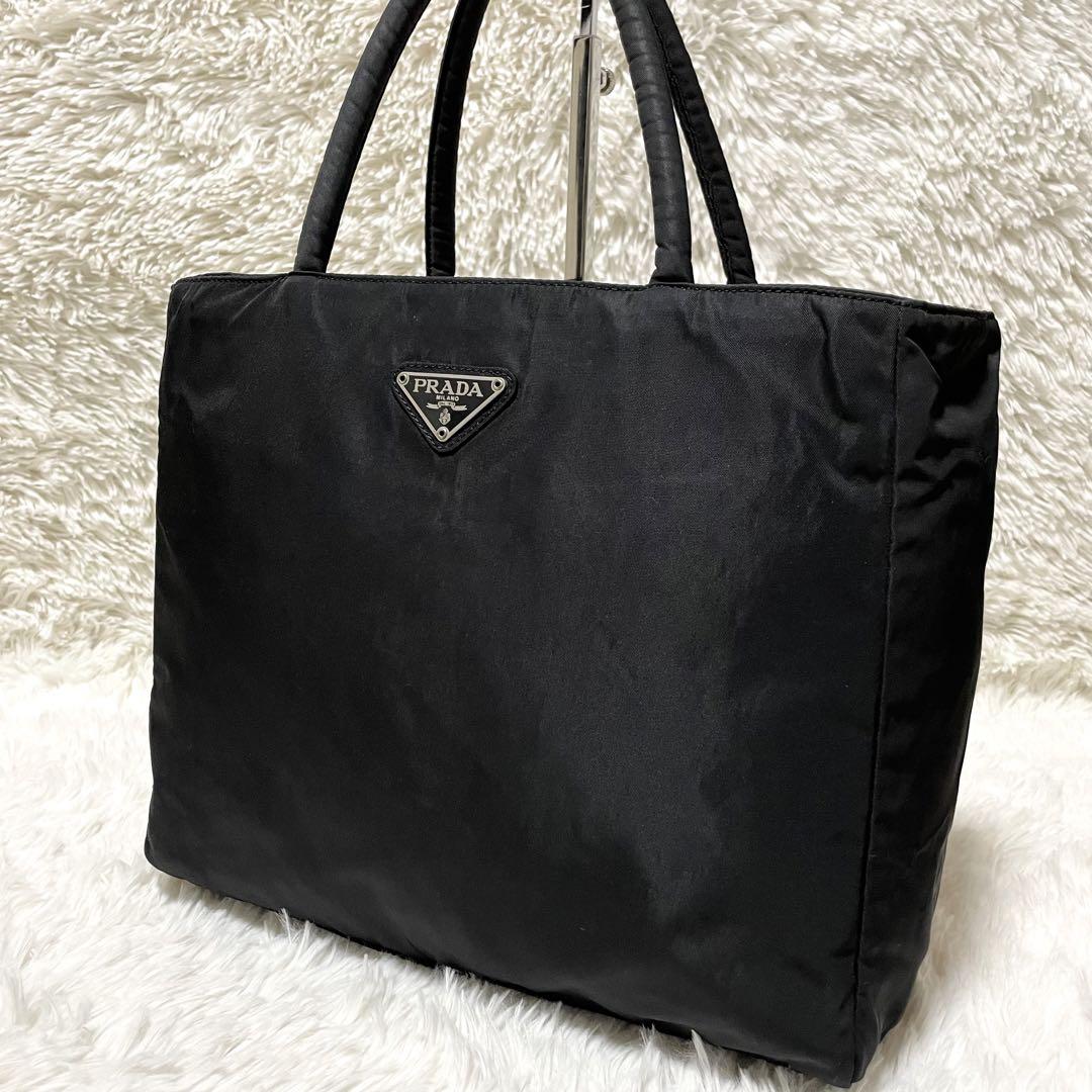 【美品】PRADA プラダ　ナイロン　ハンドバッグ　トートバッグ　ブラック　黒