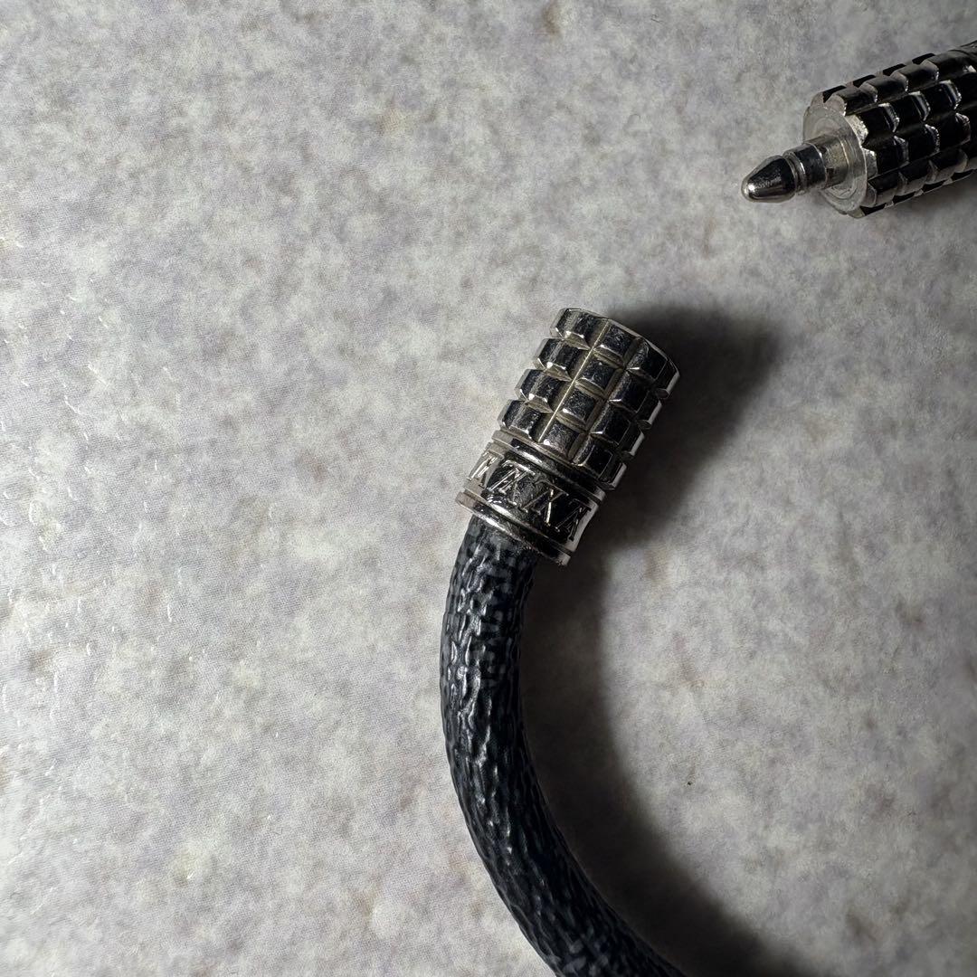 即日発送 ルイヴィトン 黒レザー 編み込み ブレスレット アクセサリー