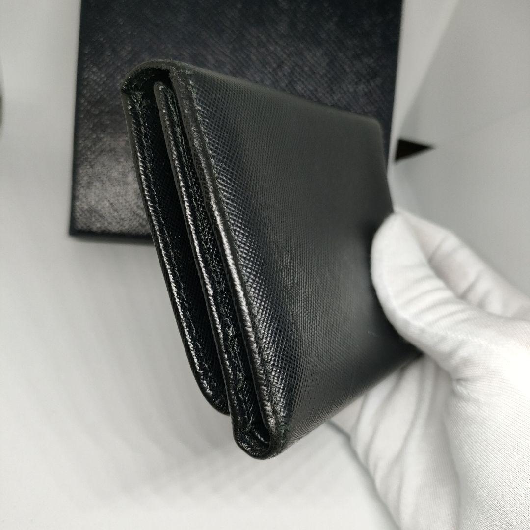 プラダ 人気 ブラック 三つ折り財布 PRADA折財布