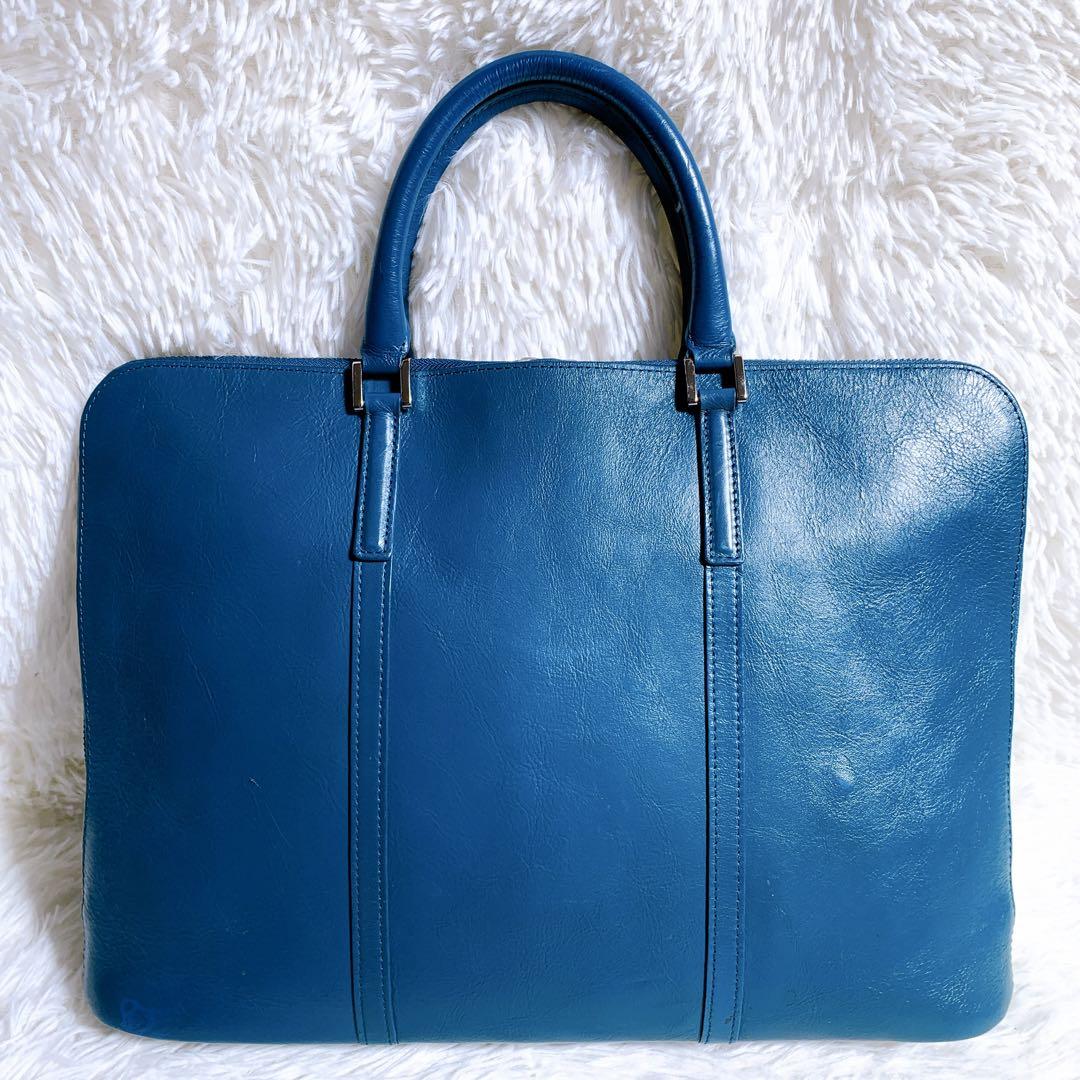 【美品】ビジネスレザーファクトリー 本革 スリム ビジネスバッグ A4収納