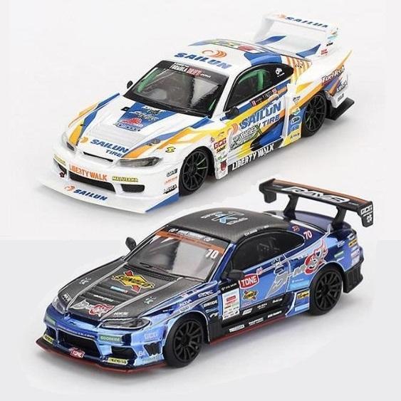 1/64 白&青黒 シルビア お得 2種セット mini gt (Y281)