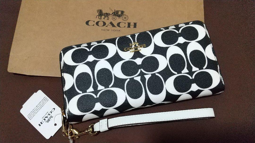 新品未使用 COACH コーチ 長財布 シグネチャー ブラック
