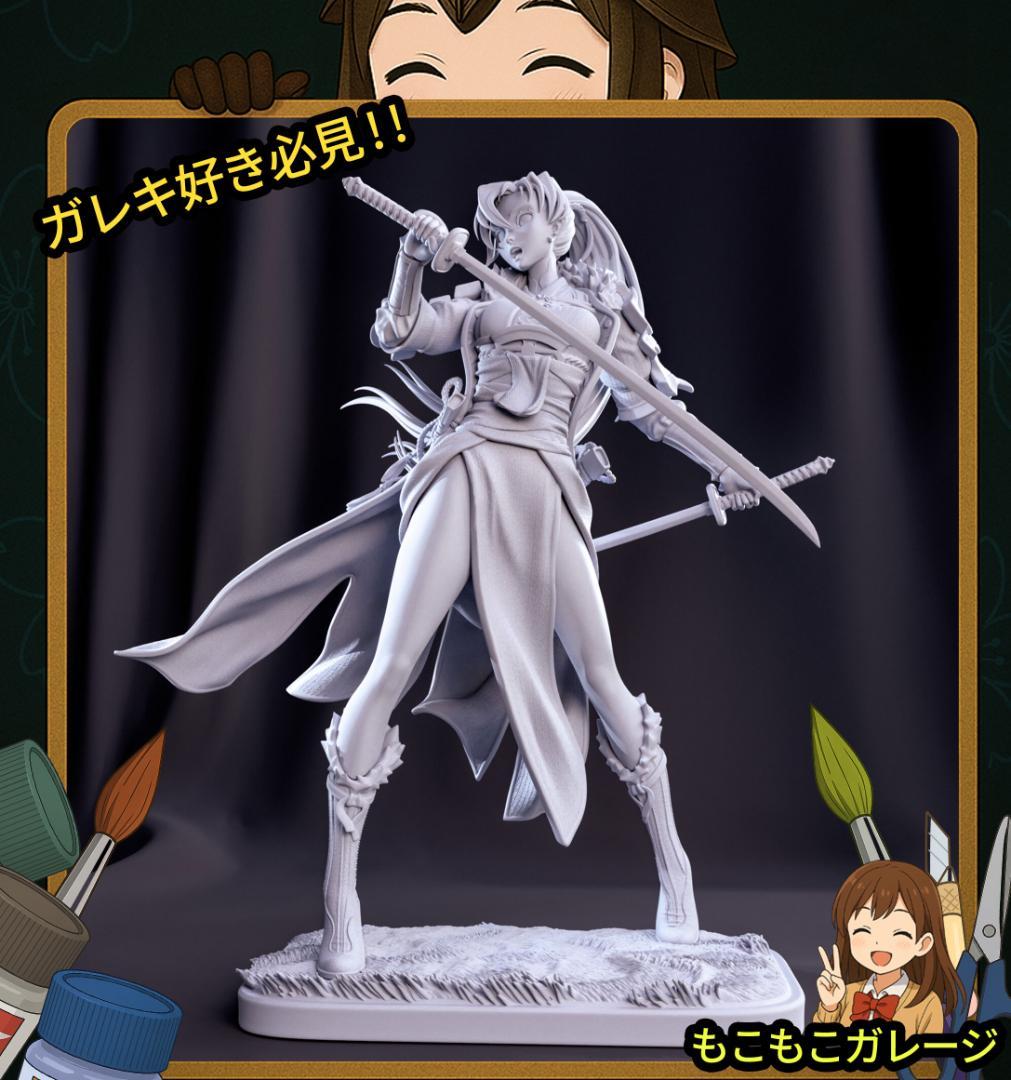 1/8 スケール 風の剣士・緑髪の美少女 フィギュア ゲーム風 ガレージキット 1/8 スケール 風の剣士・緑髪の美少女 フィギュア ゲーム風