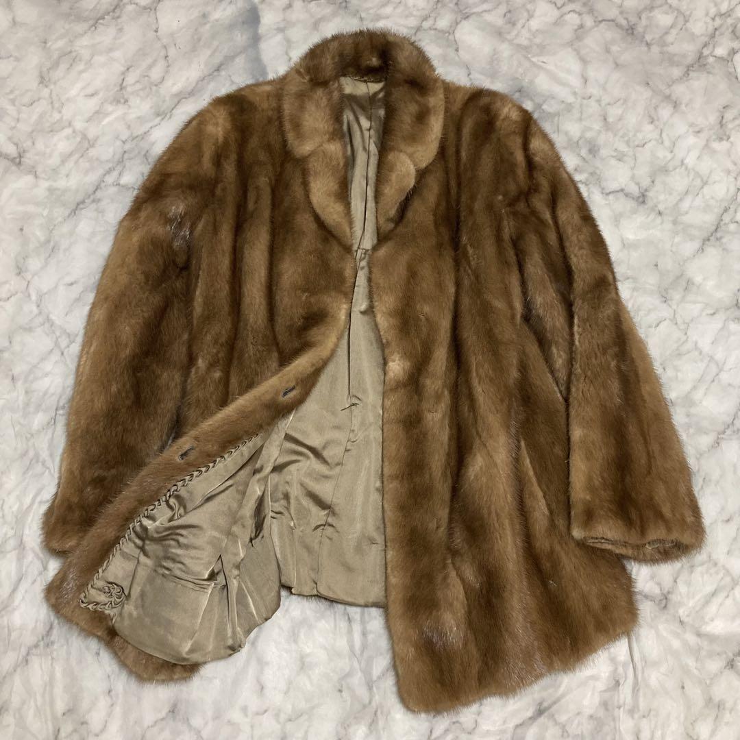 季節外特別価格【美品】毛皮 リアルファー コート 13 XL 大きいサイズ