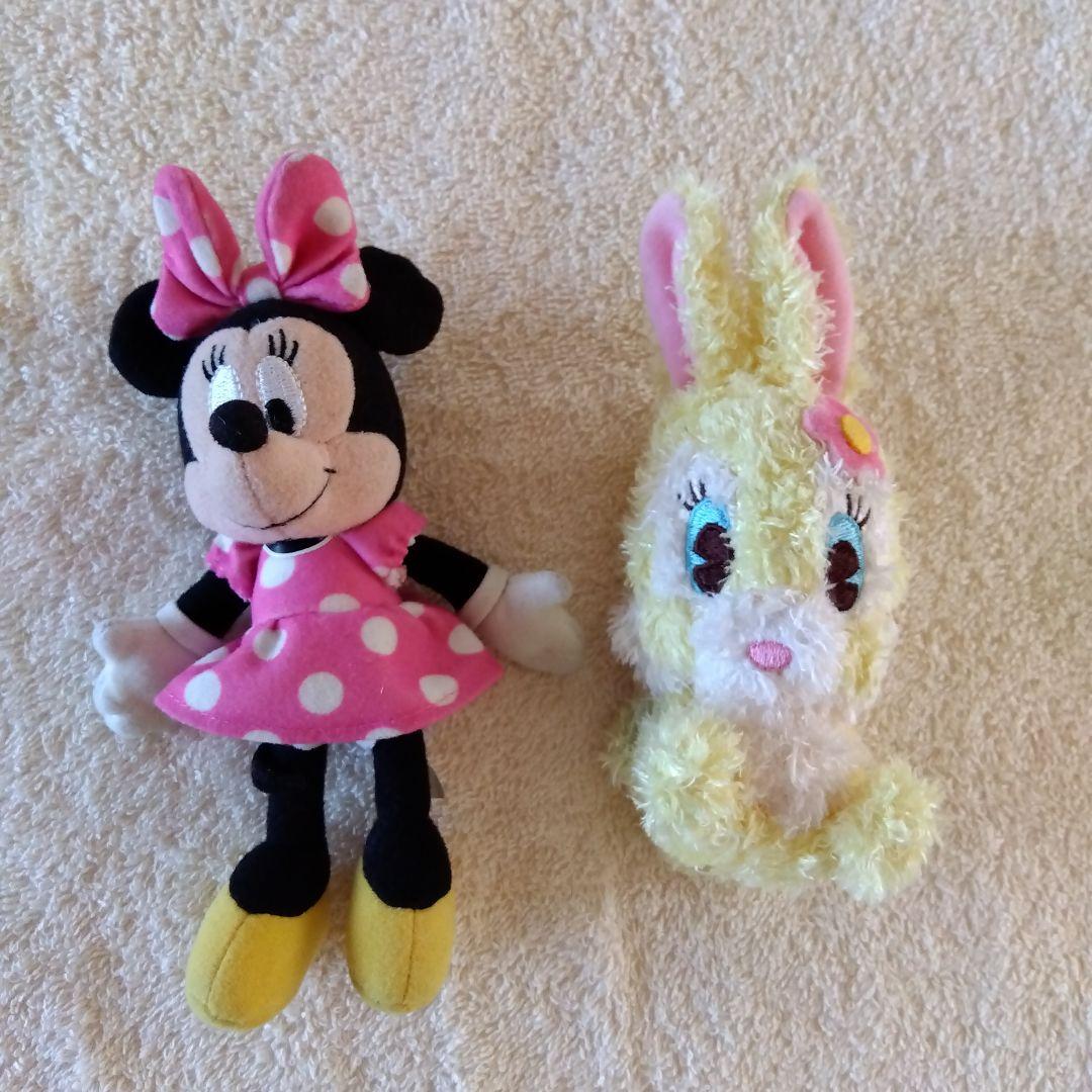 みるく　　　　　　　　　ミニー　ぬいぐるみバッジ　レトロ　2個　ピンク　紫 新品タグ付き ミニー ぬいぐるみバッジ 紫 ミニーの日