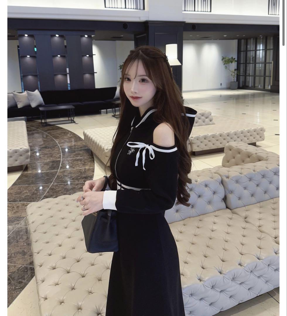 Lumignon ルミニョン LL hooded long dress ブラック