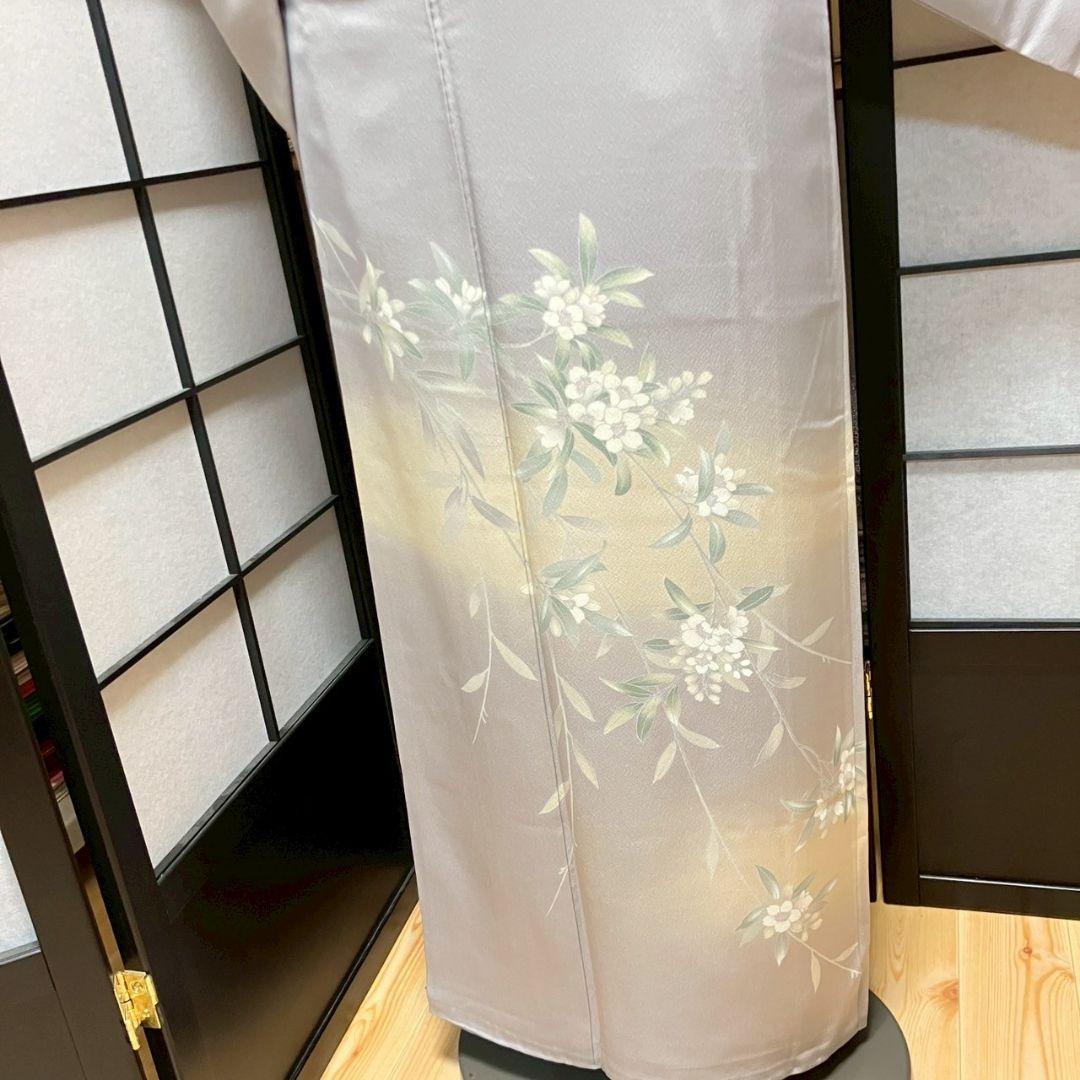 4386］訪問着 枝花文様 ぼかし 正絹 着物 袷