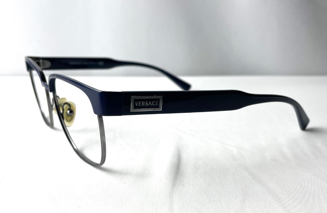 正規品 VERSACE ヴェルサーチ メガネ ネイビー イタリア製 A273
