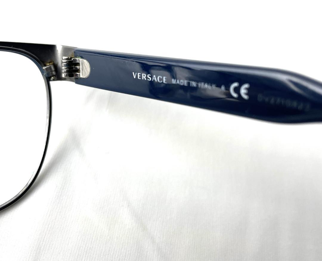 正規品 VERSACE ヴェルサーチ メガネ ネイビー イタリア製 A273