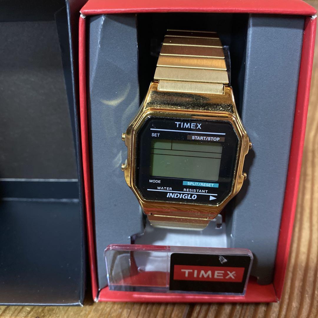 【未使用】TIMEX INDIGLO クラシックデジタル ゴールド T78677