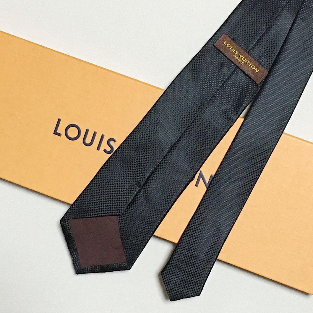 美品 ルイヴィトン Louis Vuitton ネクタイ シルク ブラック