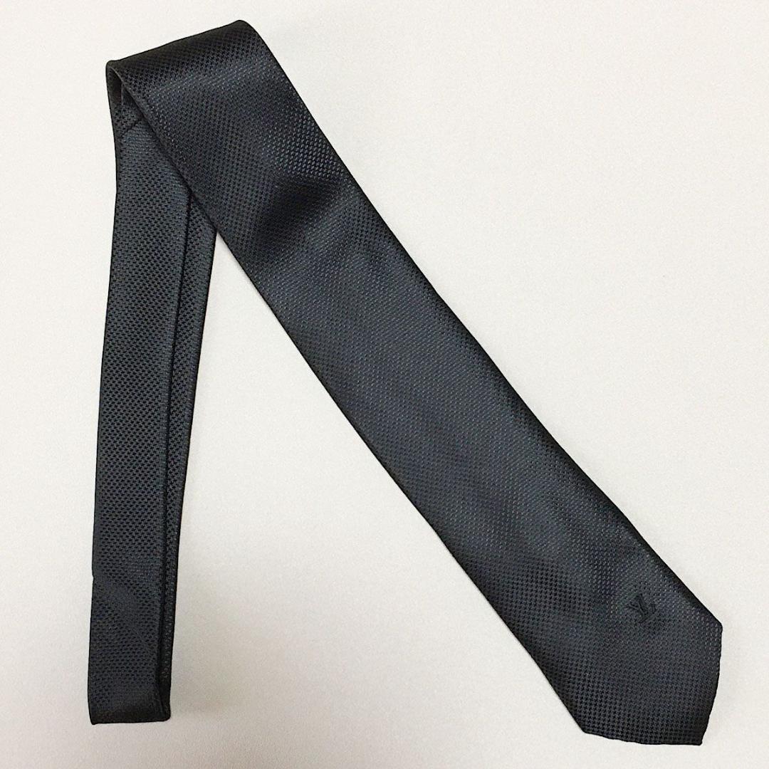 美品 ルイヴィトン Louis Vuitton ネクタイ シルク ブラック