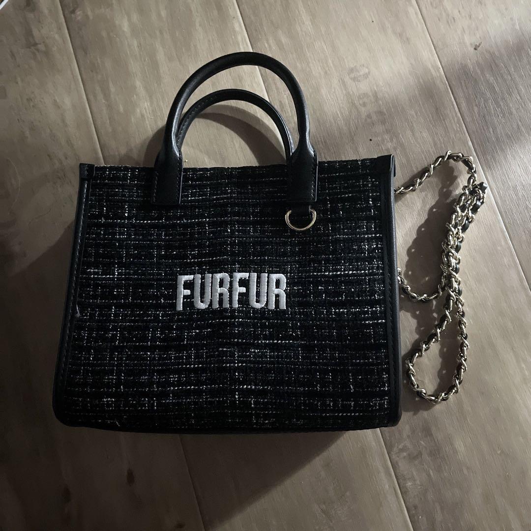 FURFUR ツイードロゴトートバッグ
