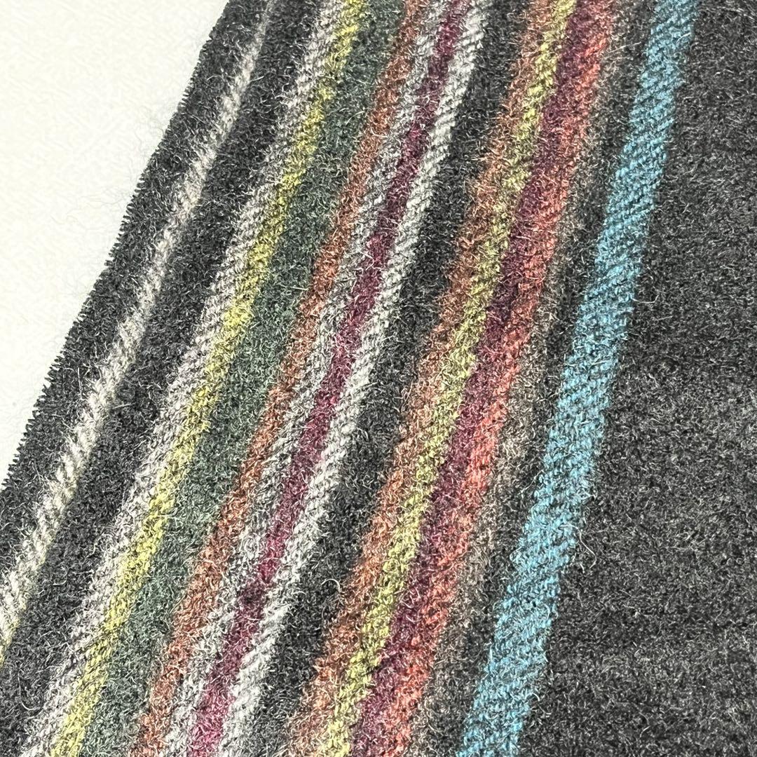 Paul Smith ポールスミス カシミヤマフラー 黒 マルチストライプ