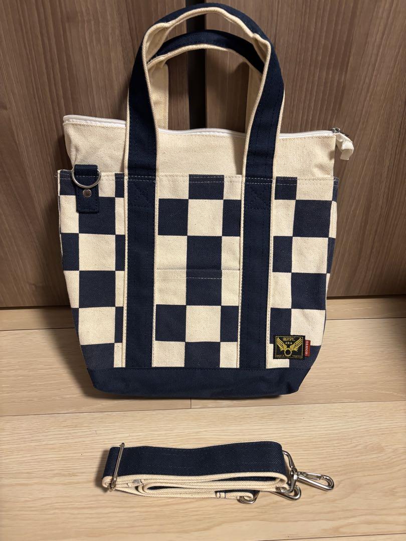 極希少！BLUCO トートバッグ　チェッカー　ネイビー　新品未使用　ブルコ