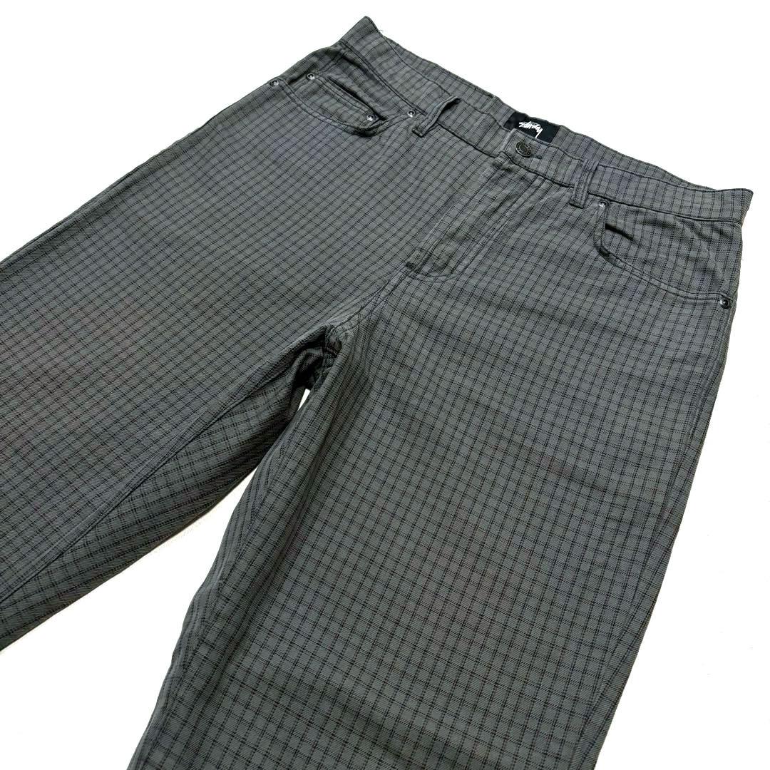 神サイズ 美品 stussy ステューシー 灰 グレーチェック ジーンズ パンツ 神サイズ 美品 stussy ステューシー 灰 グレーチェック ジーンズ