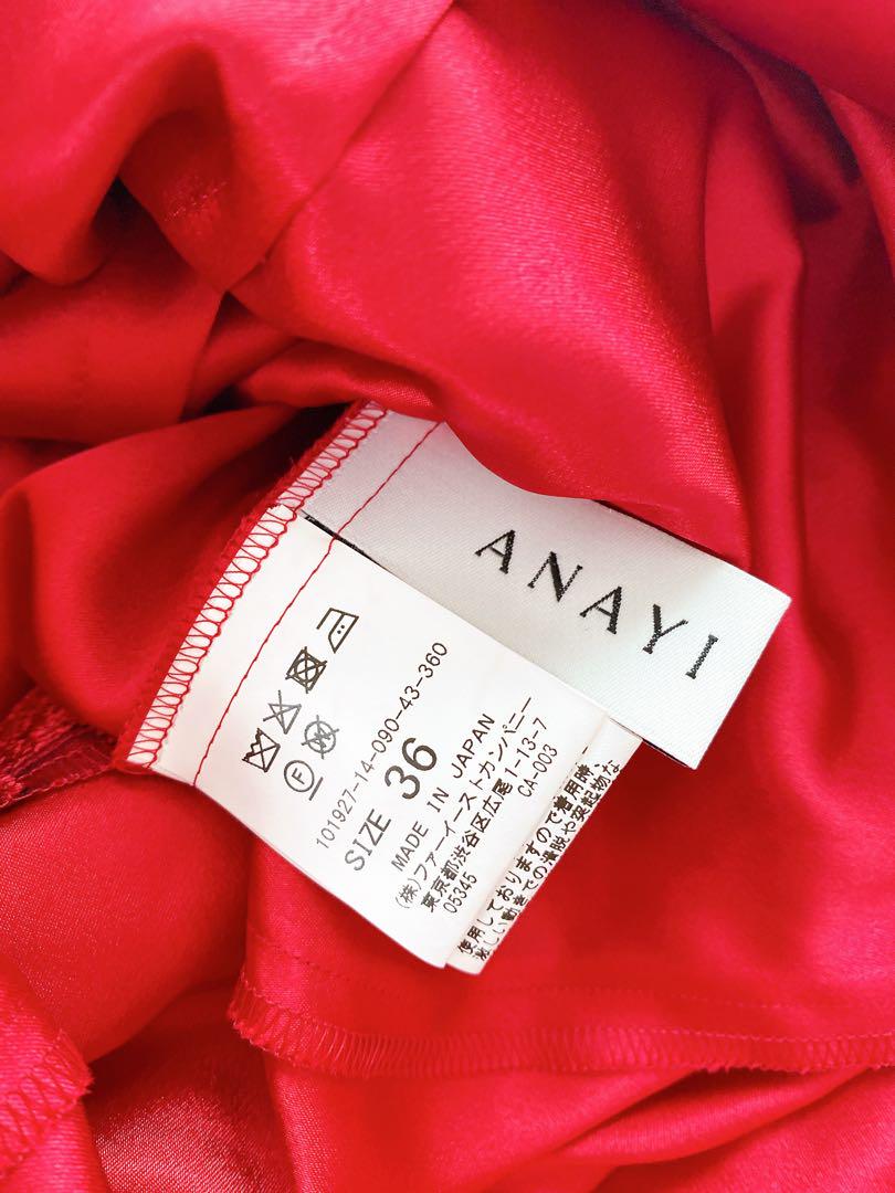 特価商品  アナイ ANAYI】極美品 36 3Dフラワーレースワンピース 赤 ワンピース
