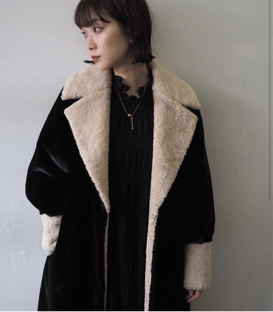 lumier ×yukko MOUTON AND BOA LONG COAT