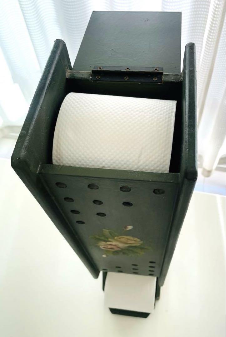 おすすめネット レトロ/アンティーク◇薔薇◇木製トイレットペーパー収納 アンティーク雑貨