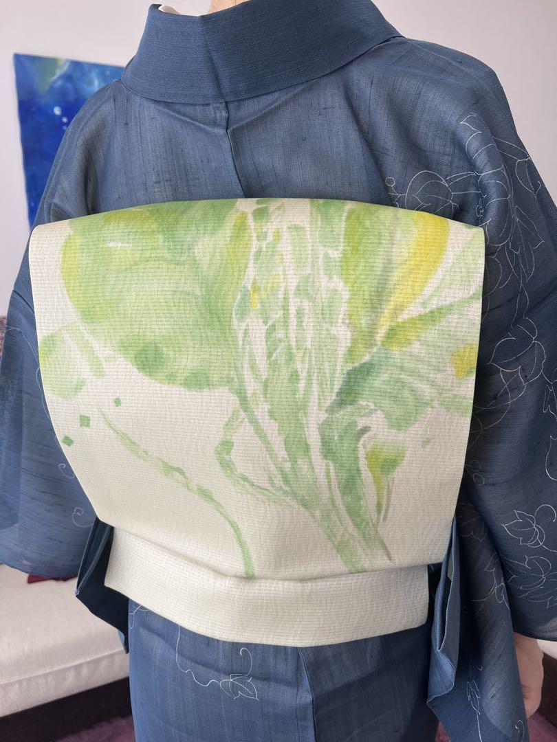 夏の染帯 芭蕉の柄 作家