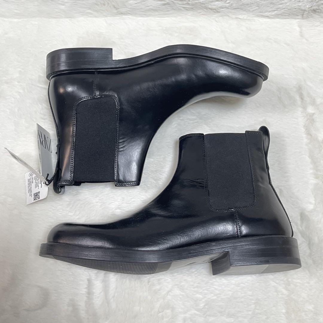 ZARA レザー サイドゴアブーツ 新品タグ付き
