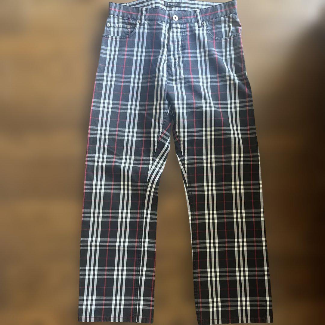 BURBERRY BLACK LABEL 三陽商会 古着 チェック 総柄パンツ