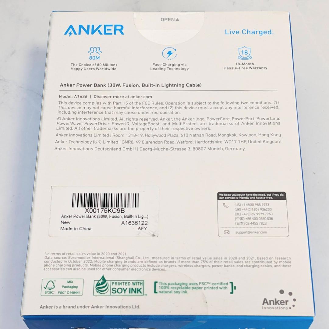 Anker PowerBank 30W Fusion 5000mAh ホワイト