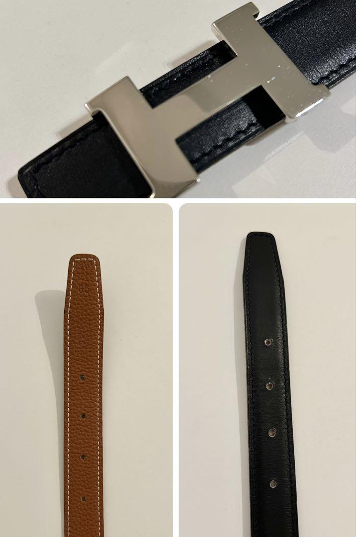 【極美品】HERMESコンスタンスミニ　リバーシブルベルト 65シルバーバックル