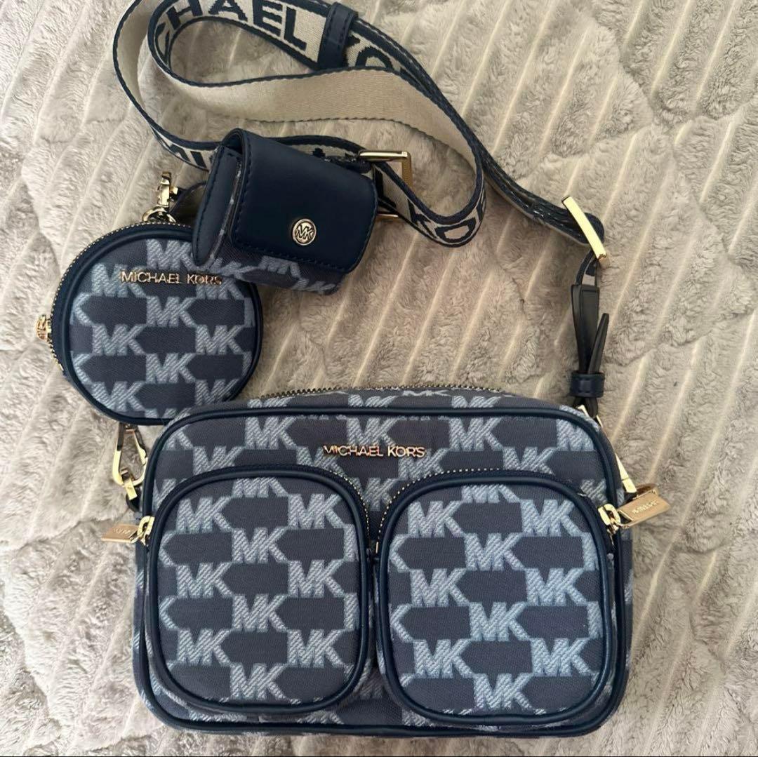 新品未使用！MICHAEL KORS ショルダーバッグ ネイビー/グレー