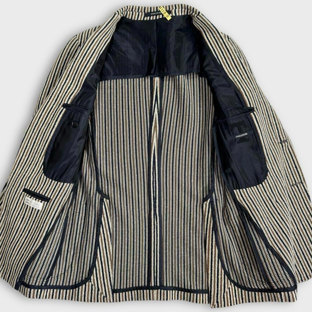美品 タリアトーレ コットン ニット 2B ジャケット マルチストライプ 春夏秋