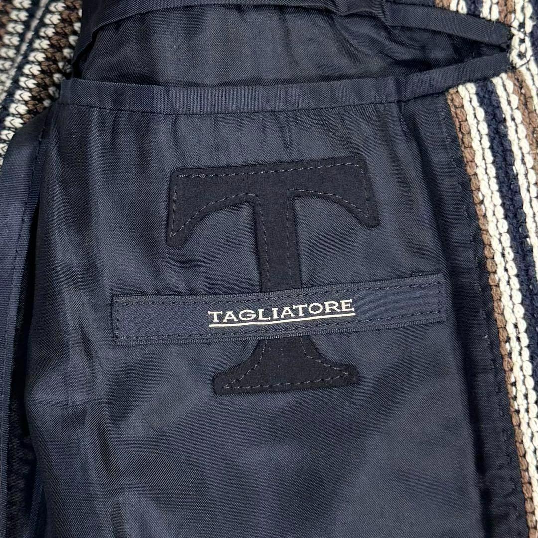 美品 タリアトーレ コットン ニット 2B ジャケット マルチストライプ 春夏秋