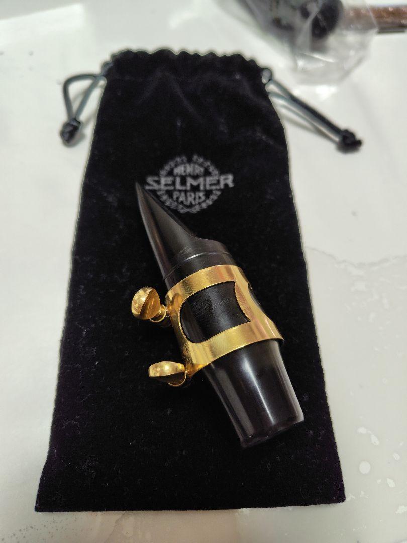 SELMER 80-C アルトサックスマウスピース 中古、リガチャー付き