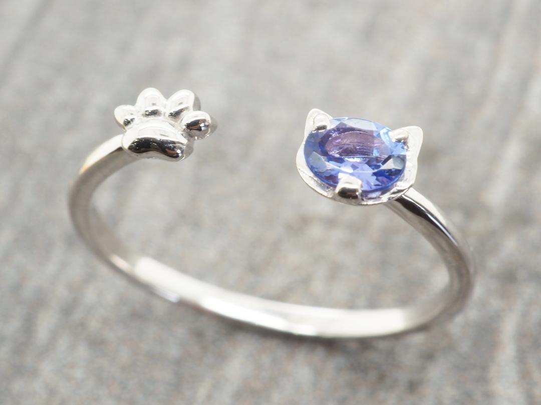 タンザナイト 猫 リング 新品 未使用 タンザナイト 猫 リング 新品 未使用