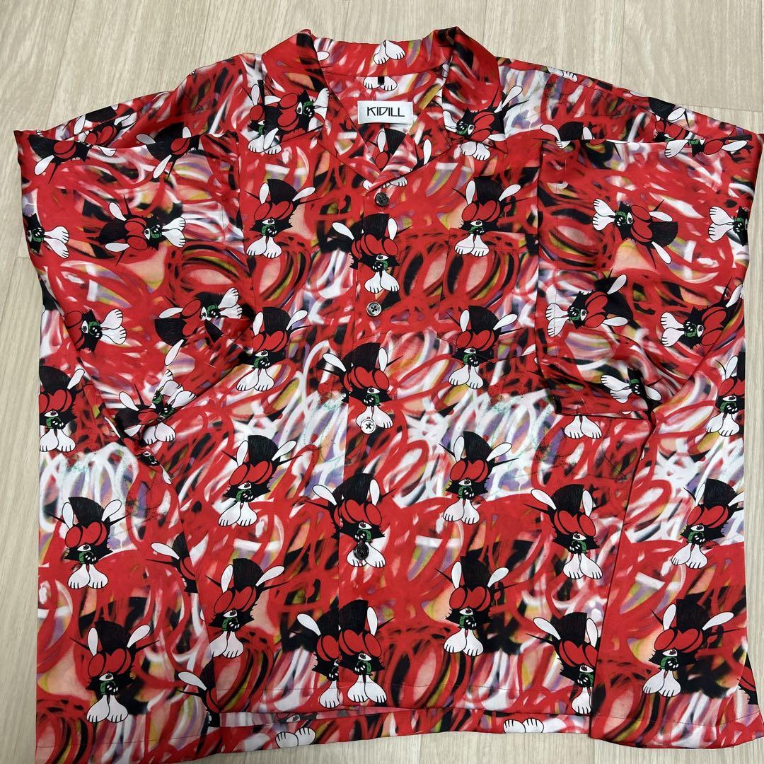 KIDILL×SKOLOCT CHAOS RED アロハシャツ 柄シャツ - メルカリ