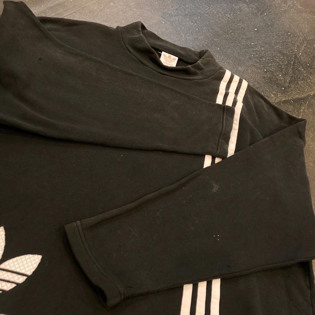 ◎90s old adidas 鬼フェード 墨黒 スウェット トレーナー L