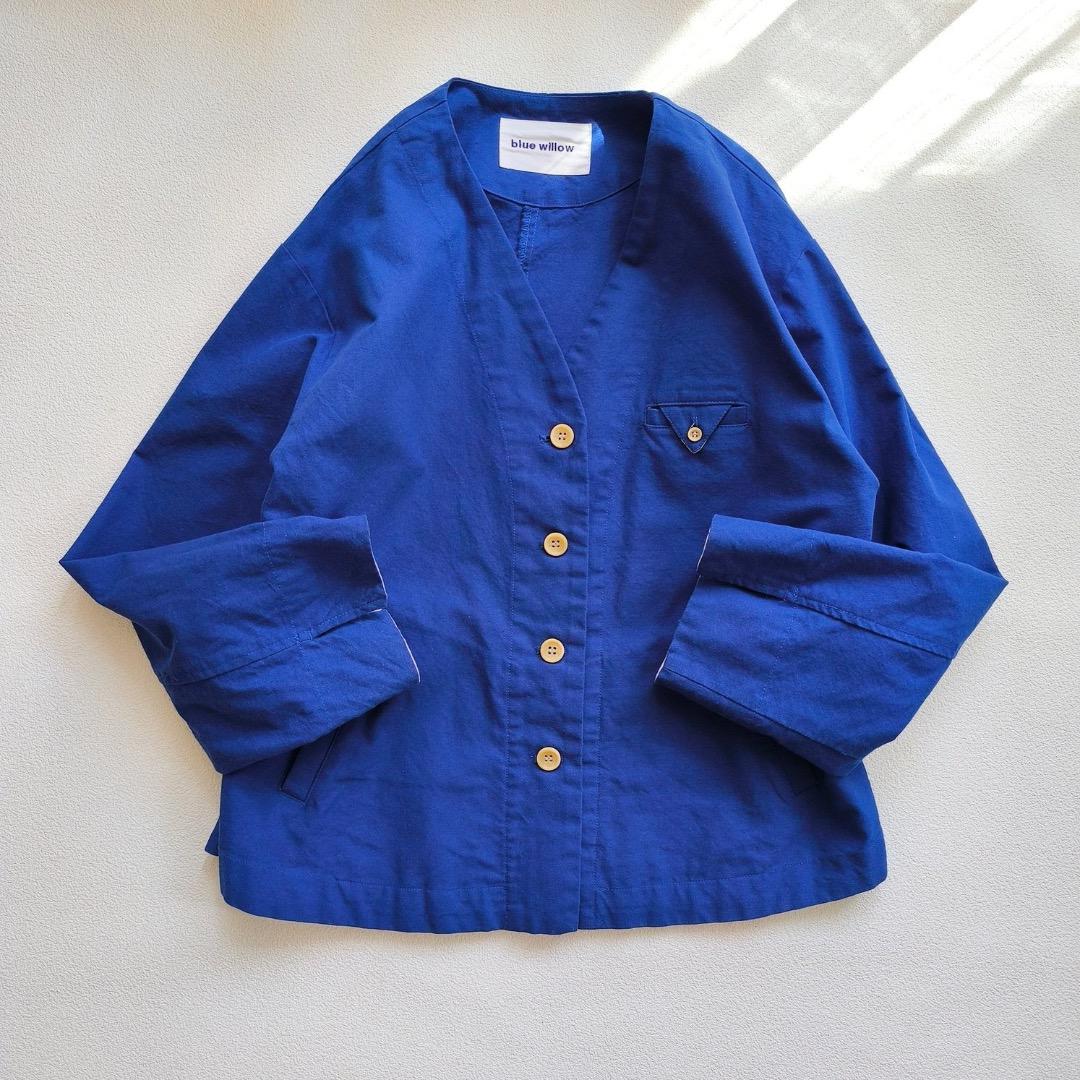 ブルーウィロー blue willow コットン ジャケット ブルー ナチュラン