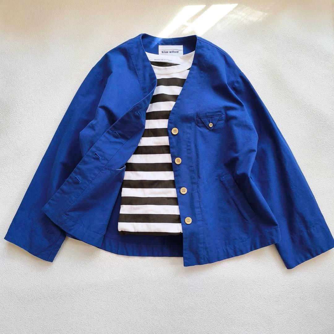 ブルーウィロー blue willow コットン ジャケット ブルー ナチュラン