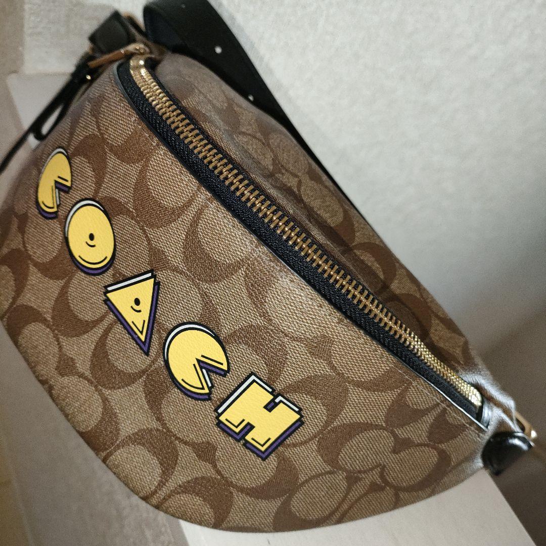 COACH　 パックマン コラボ ウエストバッグ ボディバッグ レザー　PVC