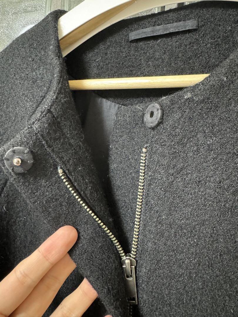 COS ノーカラー ウールコート EUR36