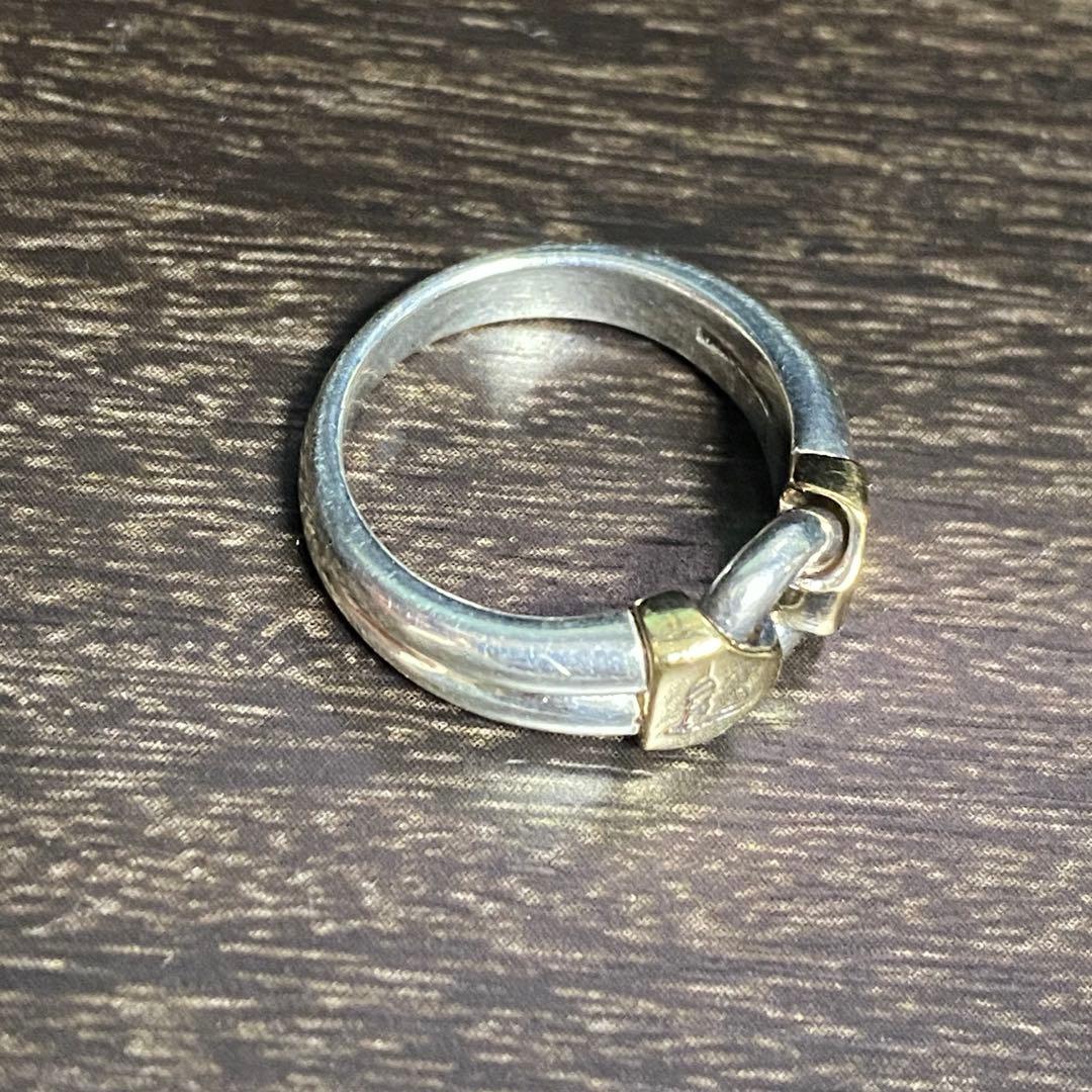 希少　美品　トラサルディ　k18 925コンビリング　デザイン　約10.5号