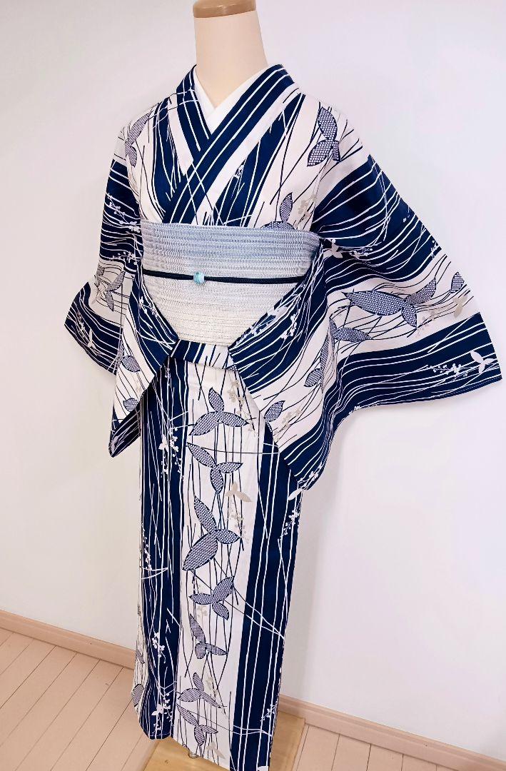 たま　樣専用　変わり織り浴衣　綿　粋な柄＋画像の帯締め　２点合わせて たま 樣専用 変わり織り浴衣 綿 粋な柄＋画像の帯締め 2点