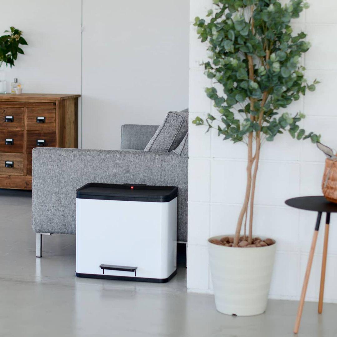 Hailo ふた付ゴミ箱 エコトリオプラスL ホワイト