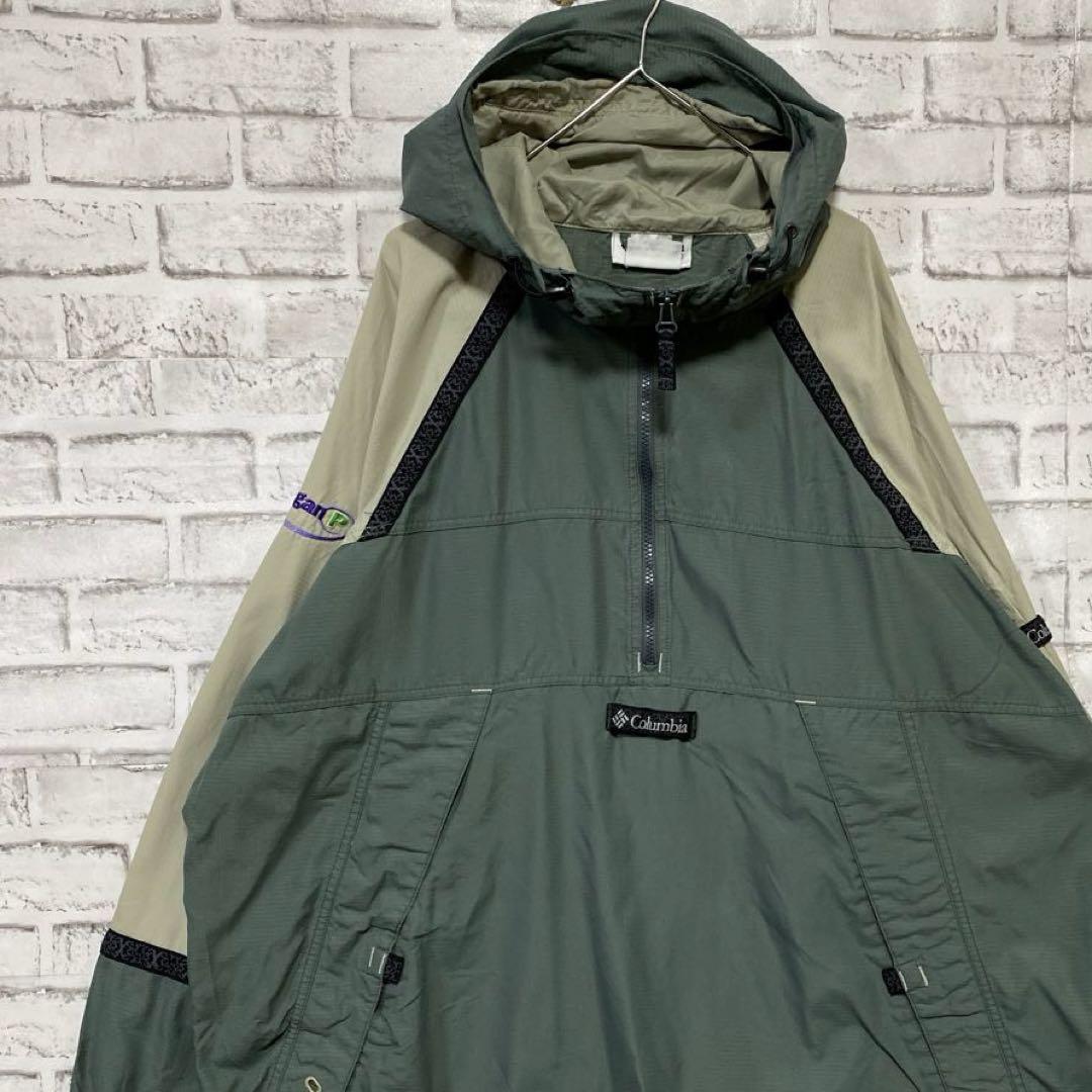 コロンビア　マウンテンパーカーグリーン2XL ロゴ刺繍アウトドア10